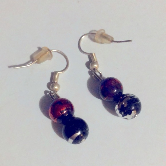 Double Dual-Colored Earrings - Picture 2 of 2